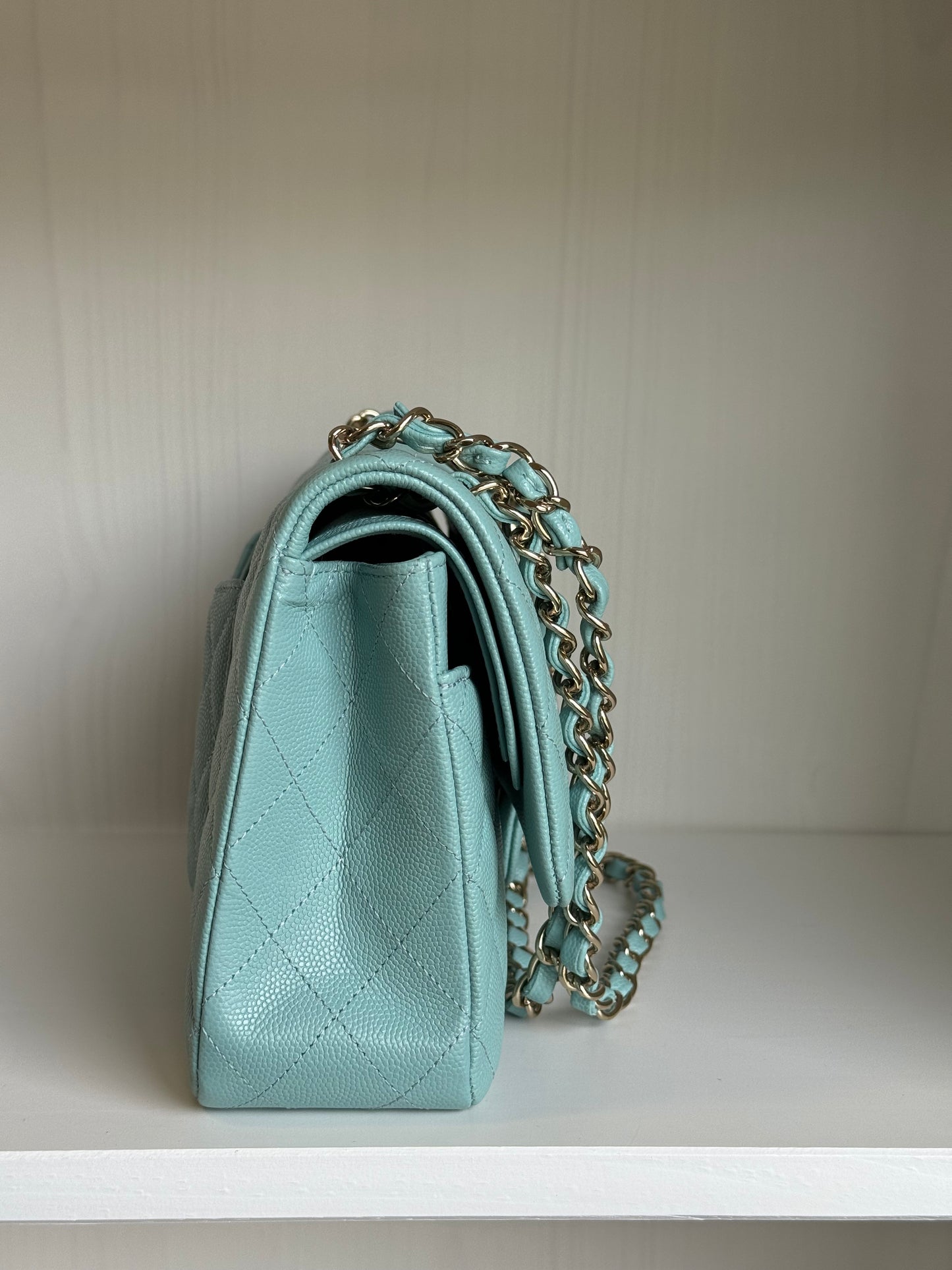 Chanel 20C Tiffany Blue Medium Caviar Flap Bag