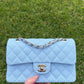 Chanel 23P Light Blue Small Caviar Double Flap