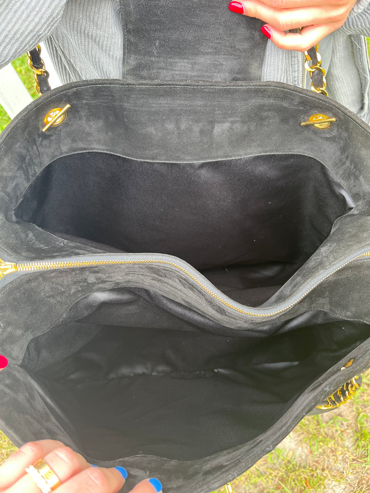 Chanel Rare Vintage Suede XL Supermodel Tote