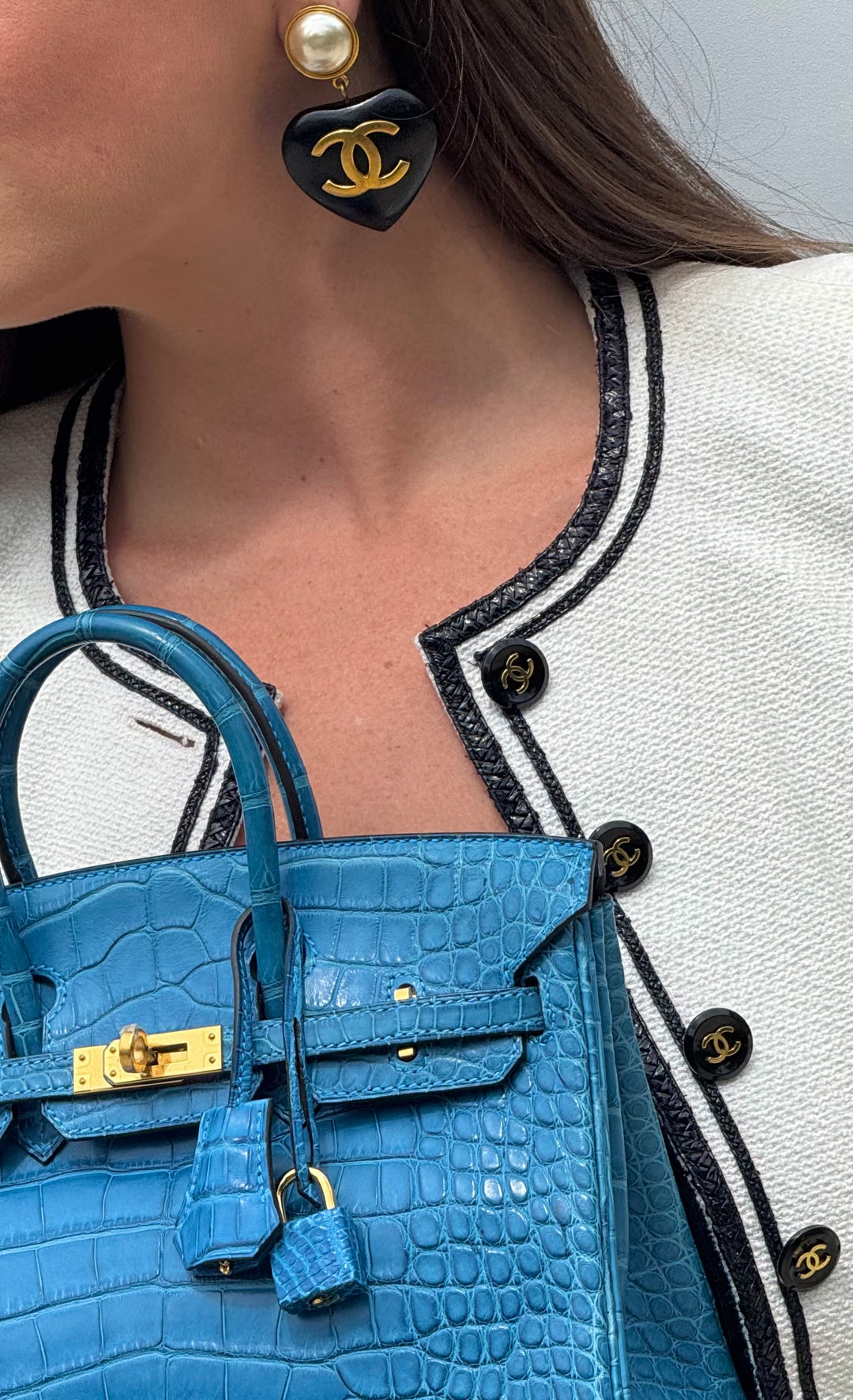 Chanel 1995 Black & White Cropped Jacket