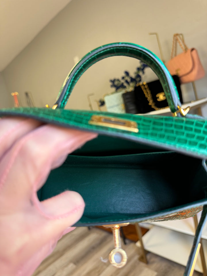Hermes Emerald Alligator Mini Kelly