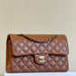 Chanel 22S Small Caramel Lambskin Classic Flap Bag + LGHW