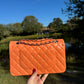 Chanel 21S Orange Neon Lambskin Medium Flap Bag