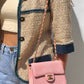 Chanel Sakura Pink Vintage Lizard Mini Square Flap Bag