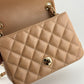 Chanel 18S Dark Beige Mini Square Caviar Flap Bag