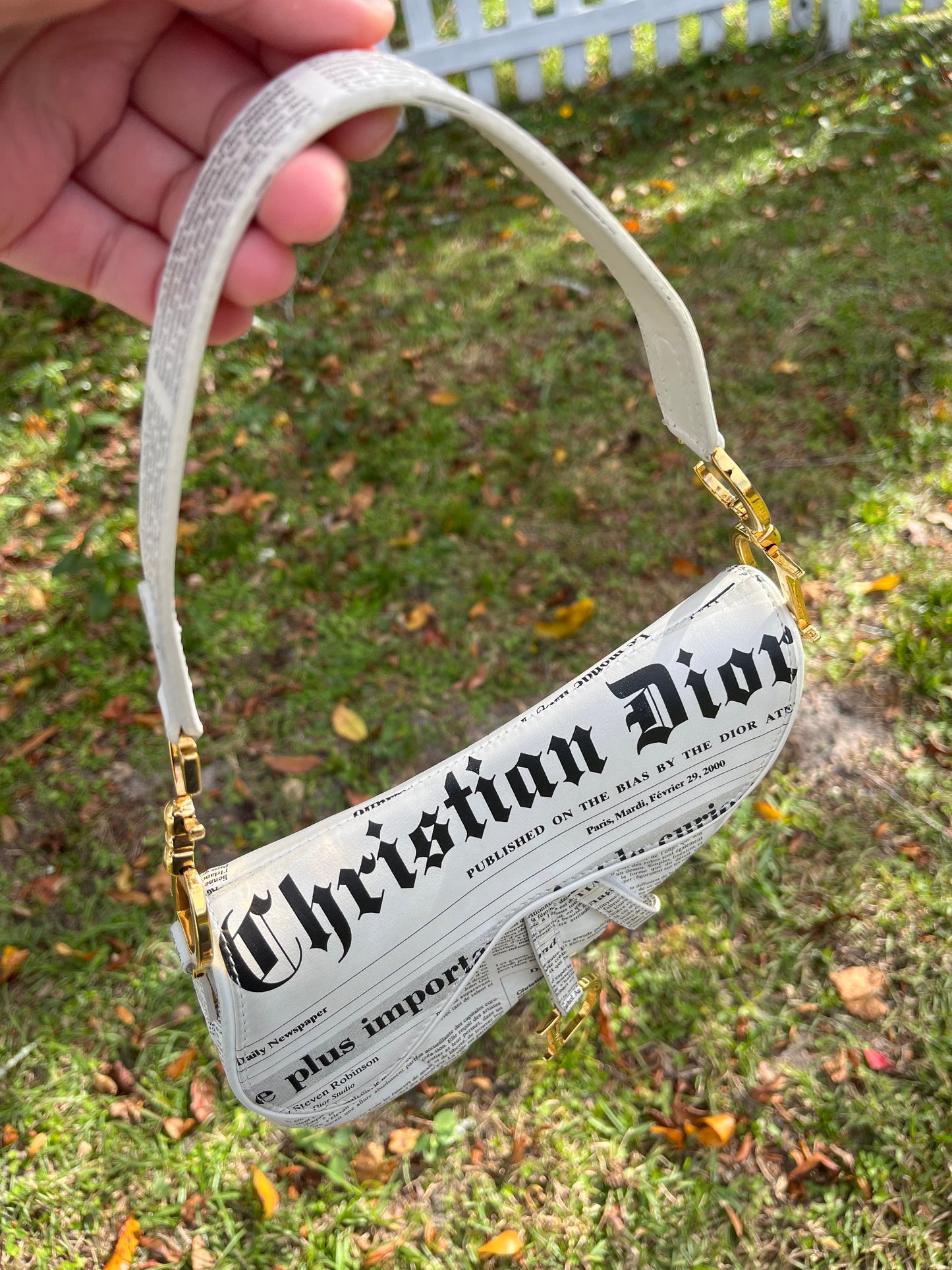 Christian Dior 2000 Newspaper Saddle Bag