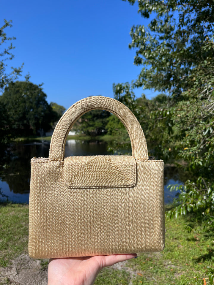 Chanel Vintage Medium Tan Rope Kelly Top Handle