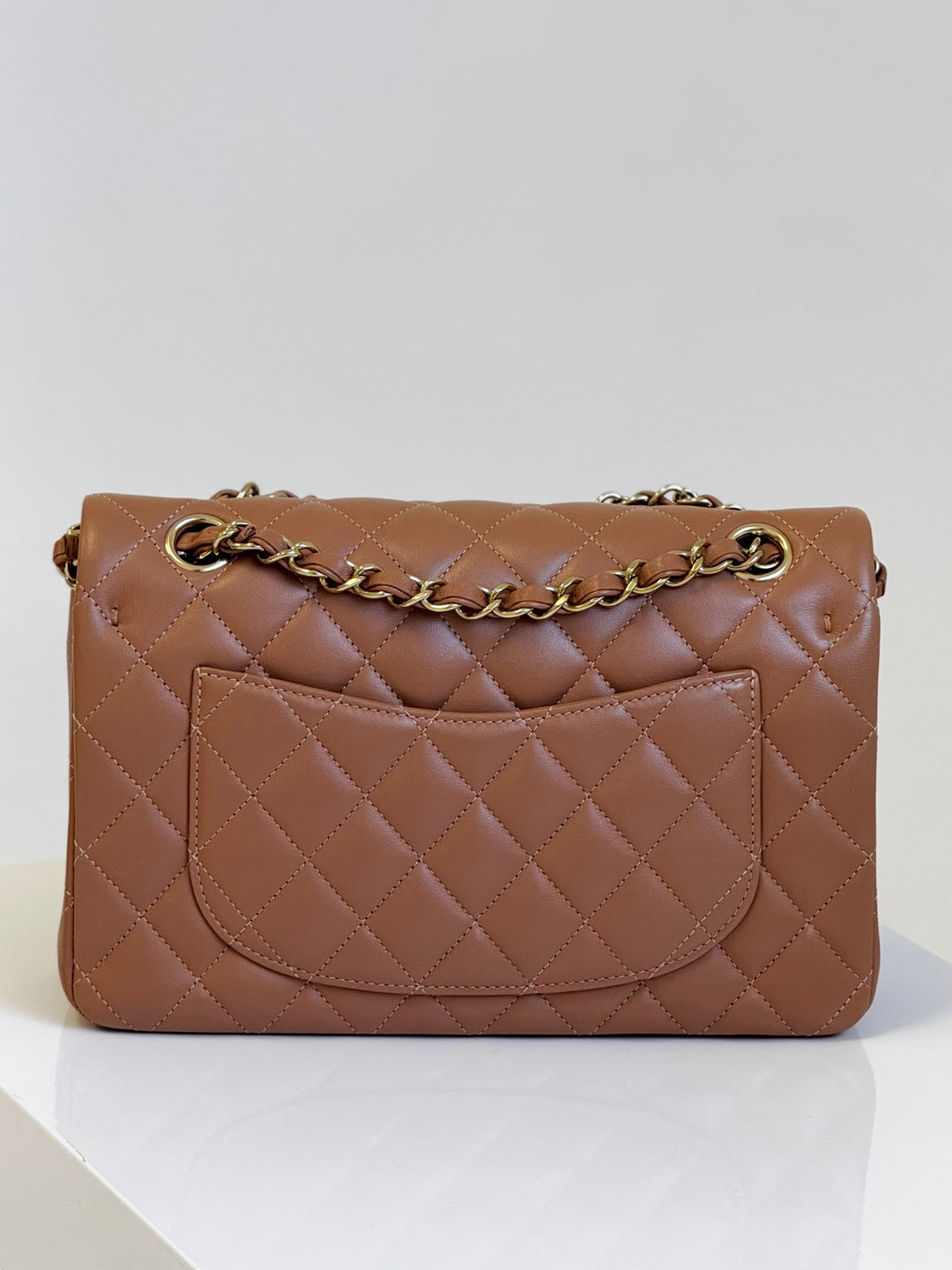 Chanel 22S Small Caramel Lambskin Classic Flap Bag + LGHW