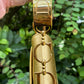 Christian Dior Metallic Gold Ostrich Saddle + Matching Pouch