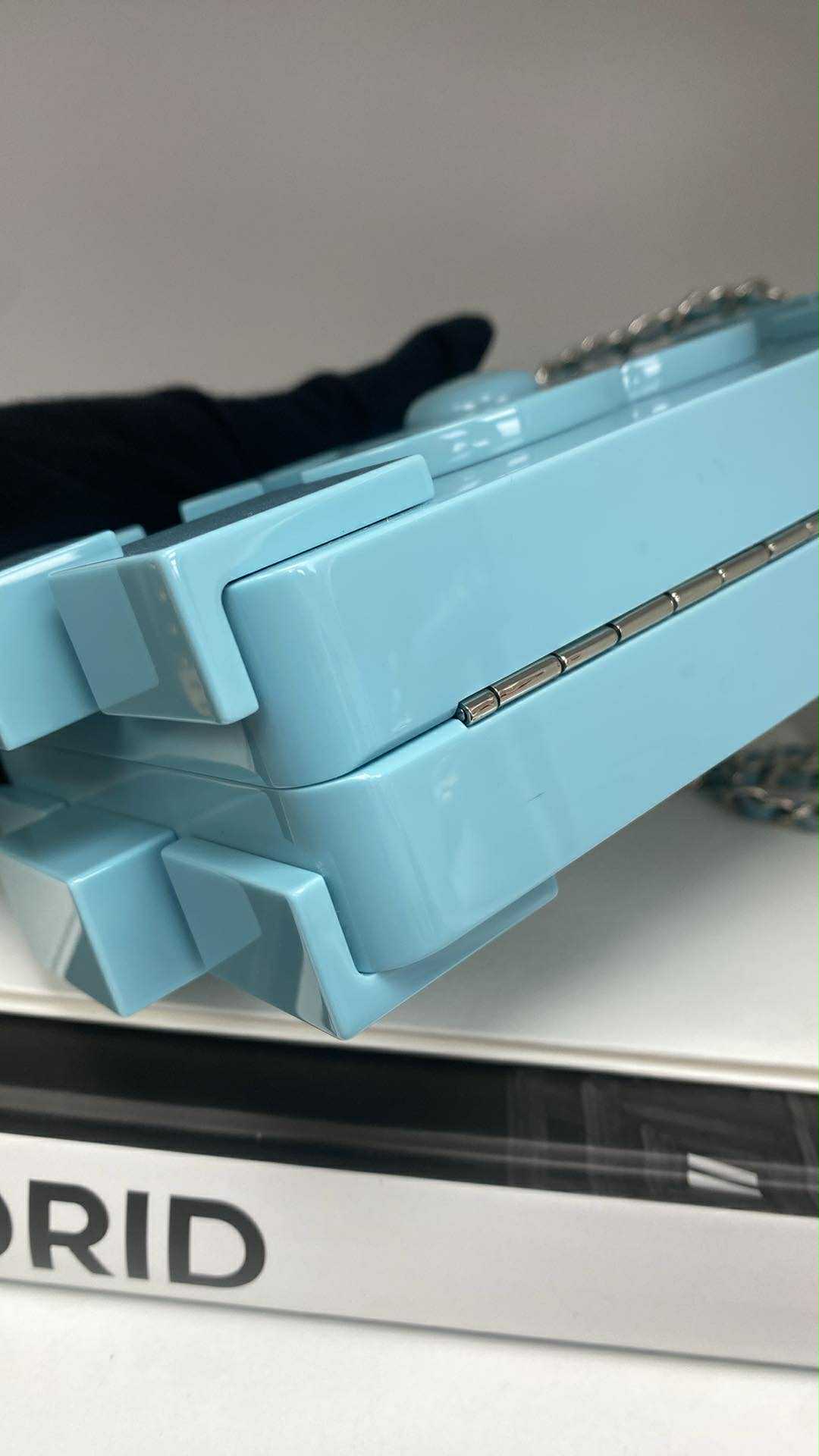 Chanel Baby Blue Plexiglass Lego Minaudiere