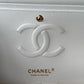 Chanel 22S Snow White Medium Caviar Double Flap Bag