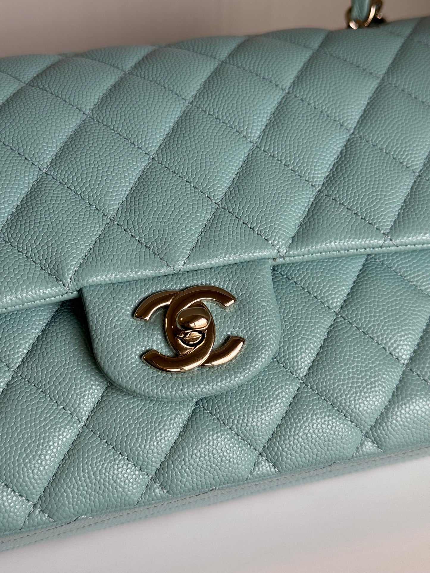 Chanel 20C Tiffany Blue Medium Caviar Flap Bag