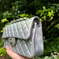 Chanel 21K Small Calfskin Pearl Iridescent Double Flap