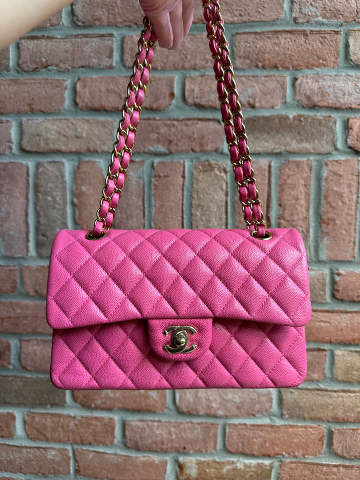 Chanel 20S Small Pink Caviar Double Flap