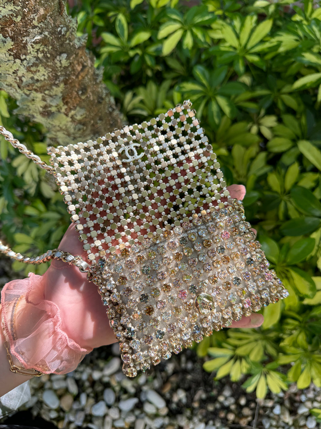 Chanel Multicolor Strass Pearl Mini Evening Bag