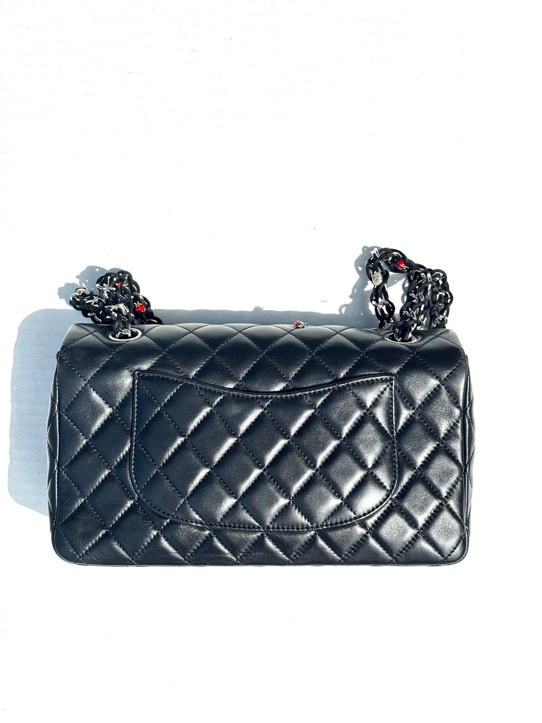 Chanel 2011 Black Ladybug Medium Lambskin Flap Bag