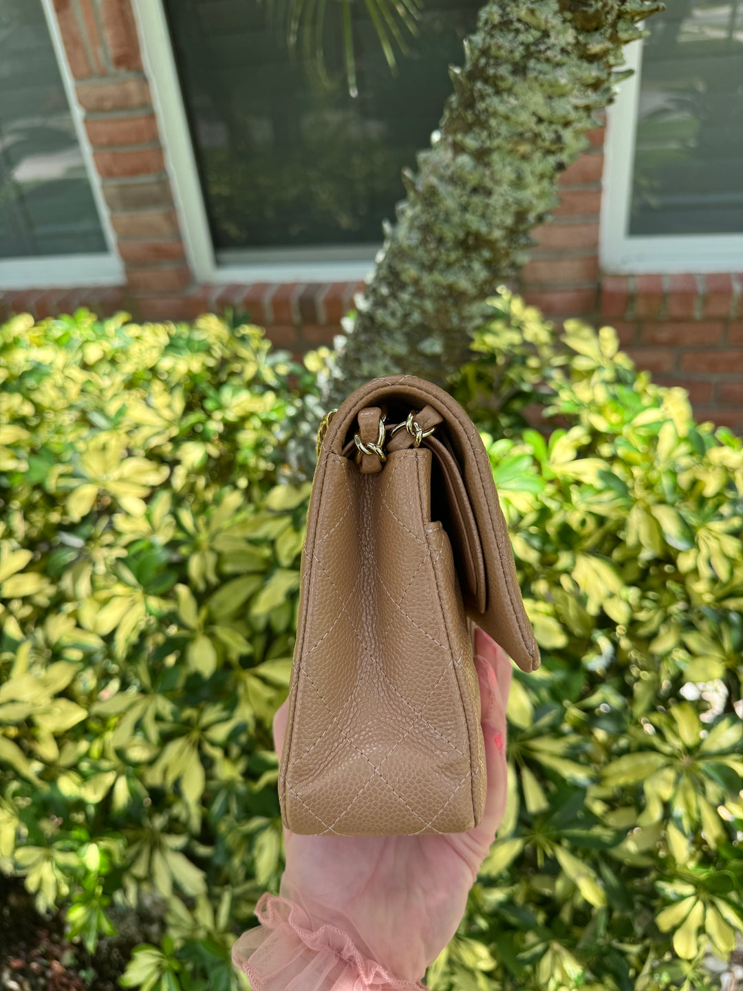 Chanel 18S Dark Beige Medium Caviar Flap Bag