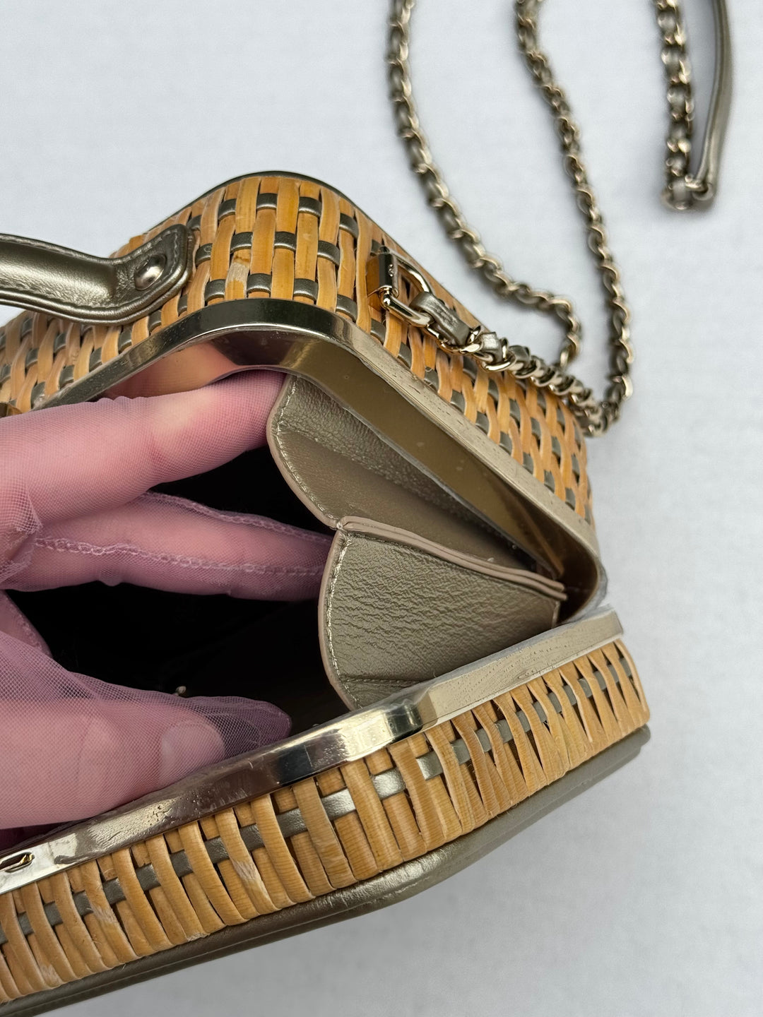Chanel 2019 Small Gold Wicker Vanity