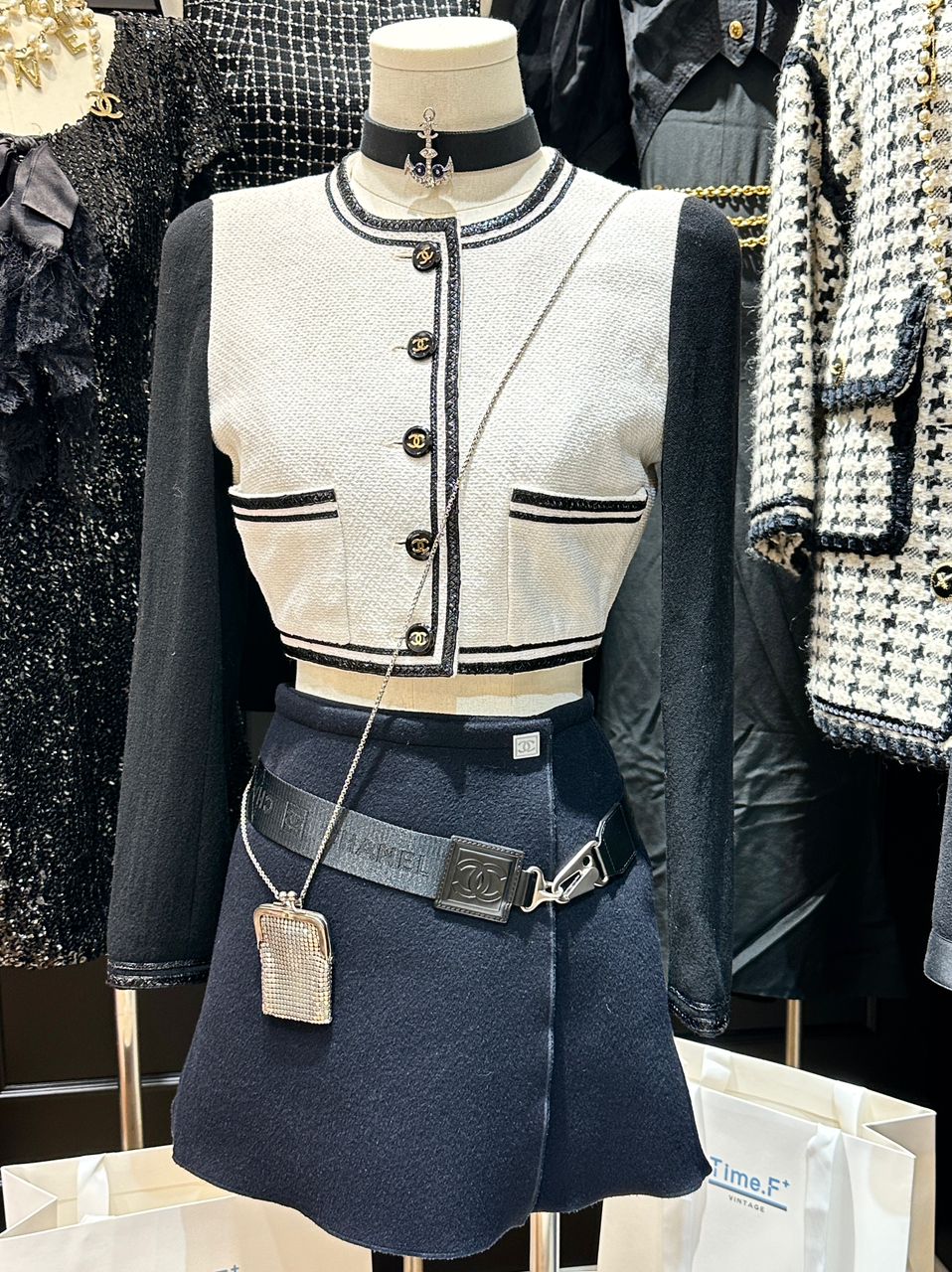Chanel 1995 Black & White Cropped Jacket