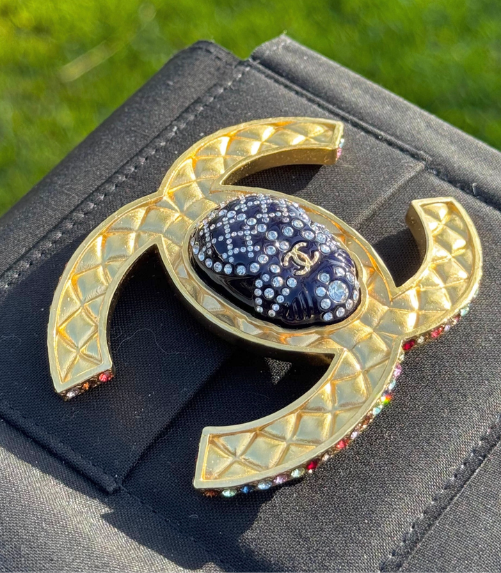Chanel 19A Egypt Multicolor XL Beatle Brooch