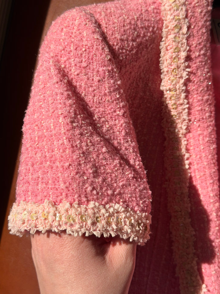 Chanel 1995 Spring “Barbie” Pink Tweed Skirt Suit