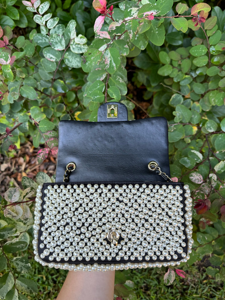 Chanel 19S Pearl Embellished Mini Rectangular Flap Bag