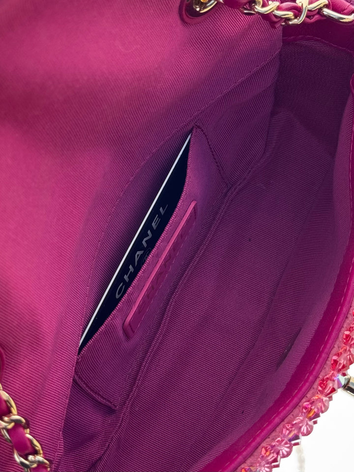 Chanel Pink Ombre Crystal Mini Flap