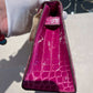 Hermes Rose Scheherazade Alligator Kelly Pochette