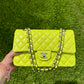 Chanel 21S Yellow Neon Lambskin Medium Flap Bag