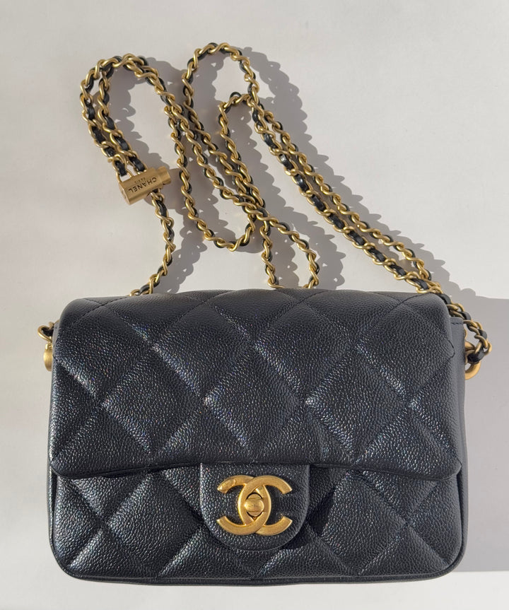 Chanel Black Iridescent My Perfect Mini Flap Bag