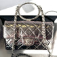 Chanel Metallic Calfskin Mini Ring Handle Flap Bag