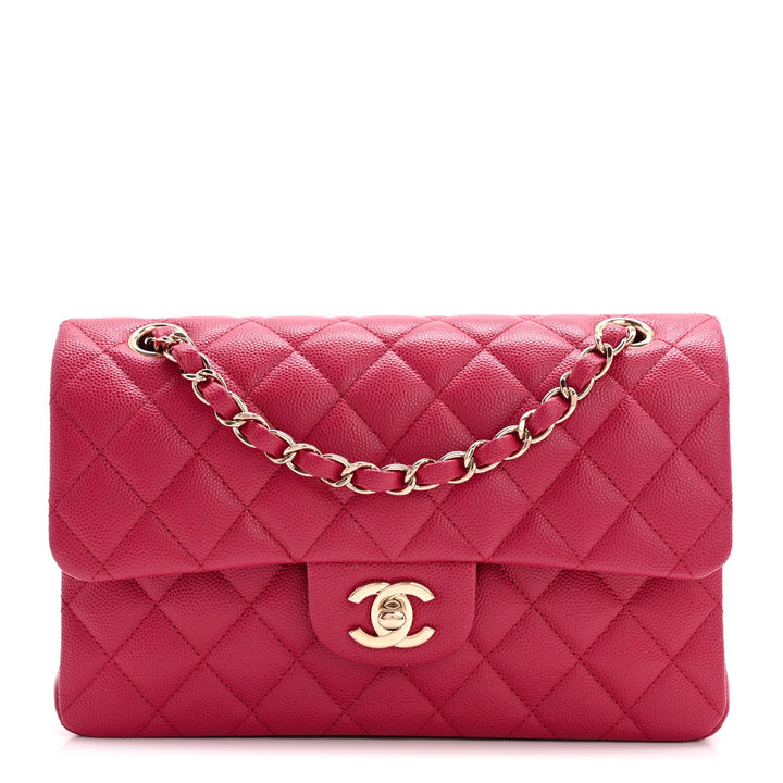 Chanel Dark Pink Small Caviar Classic Flap
