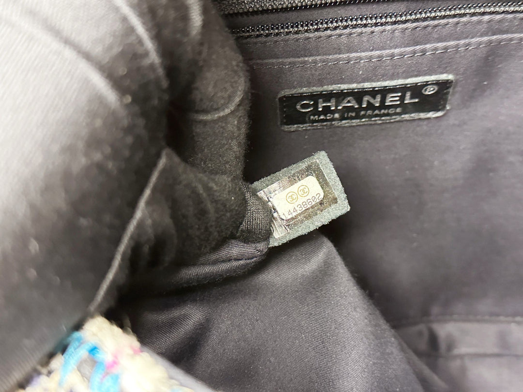 Chanel Jumbo Single Flap Patchwork Multicolor Tweed Silver Hardware 2015