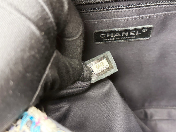 Chanel Jumbo Single Flap Patchwork Multicolor Tweed Silver Hardware 2015