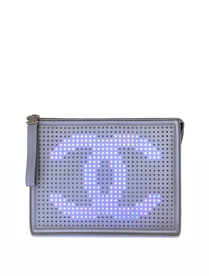 Chanel Rare LED XL Clutch Silver 2017