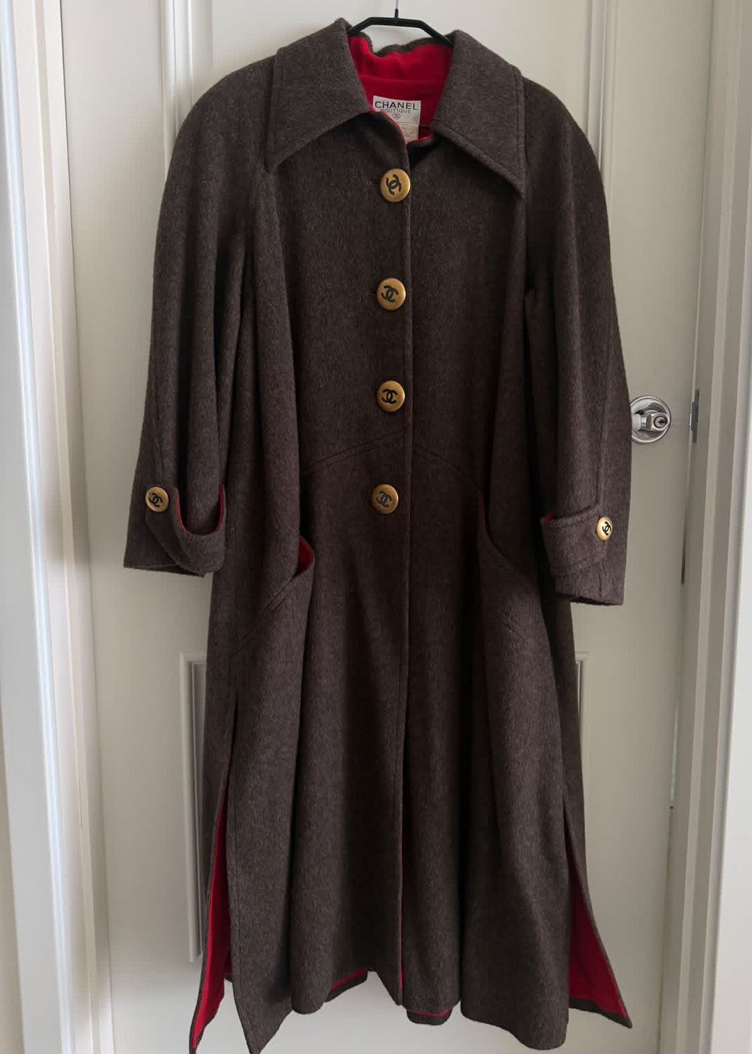 Chanel CC Military Green Wool Runway Coat 1992