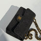 Chanel 1997 Small 24K Black Camellia Classic Flap Bag