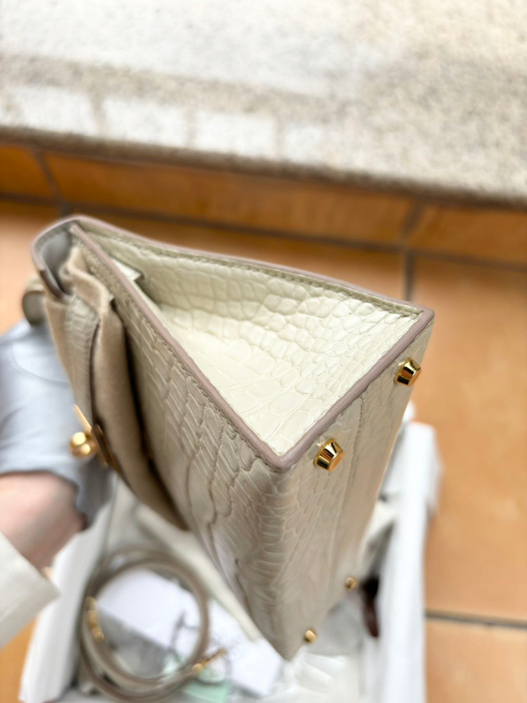 Hermes Mini Sellier Beton Matte Alligator Kelly 20