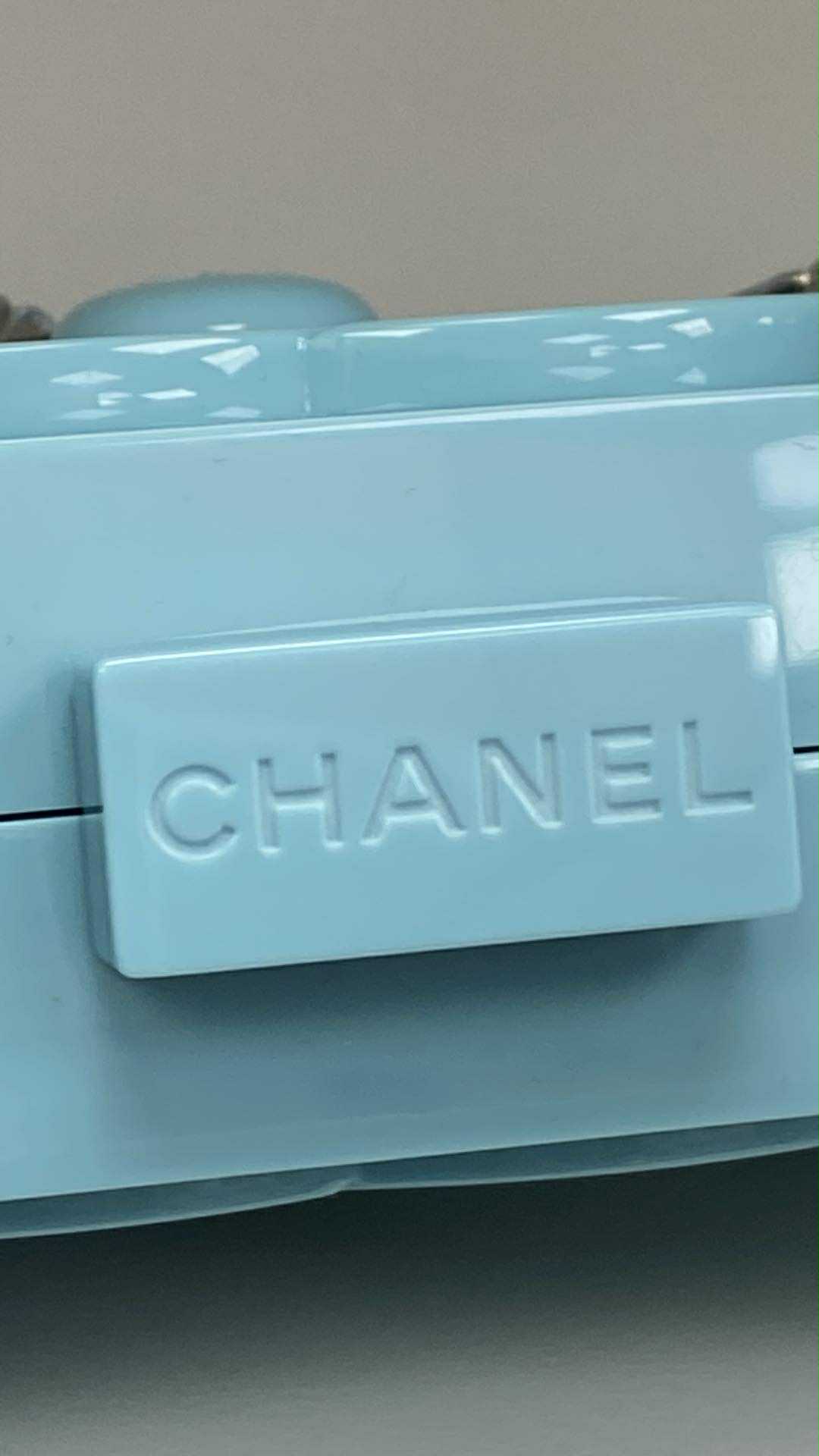 Chanel Baby Blue Plexiglass Lego Minaudiere