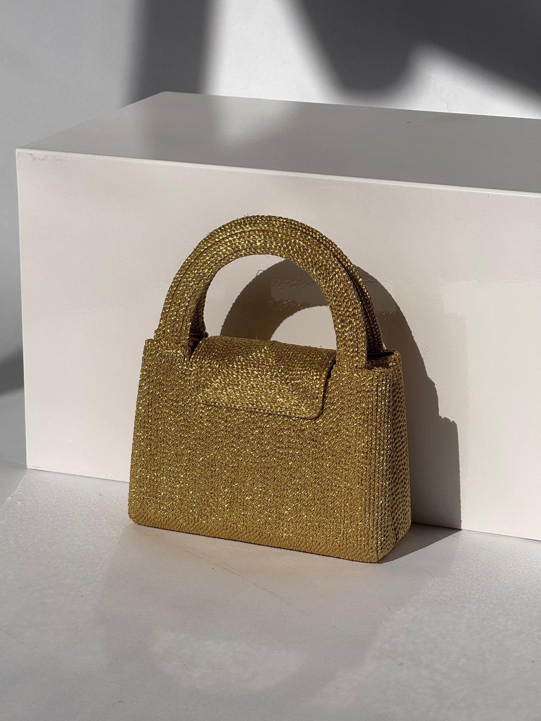 Chanel RARE 1998 Gold Silk Woven Mini Kelly