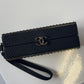 Chanel Minaudière Clutch in Plexi, Black cotton Piqué and Rhinestones