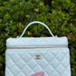 Chanel 25S Light Blue Caviar Slim Vanity Bag