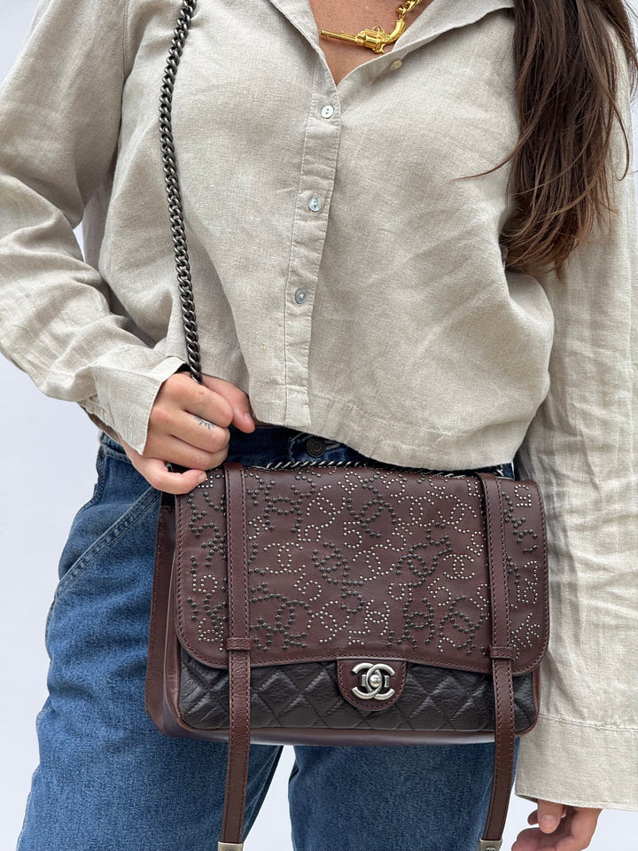 Chanel Jumbo Paris Dallas Texan Satchel Flap Bag