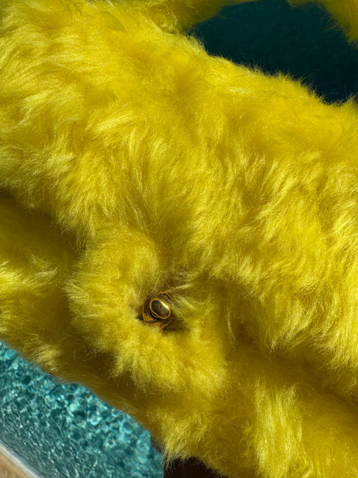 Chanel RARE Yellow 1994 Faux Fur Kelly