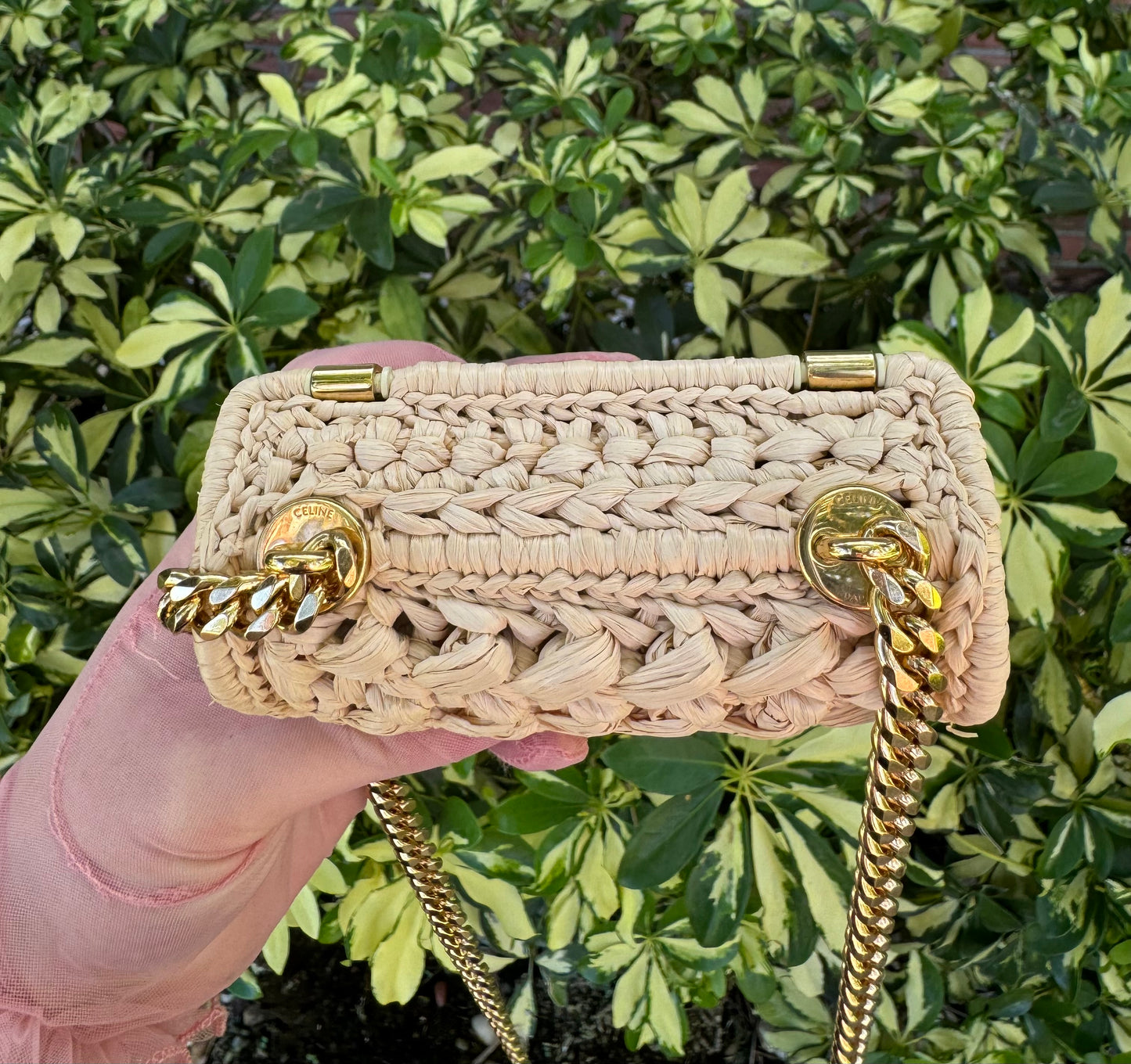 Celine 2023 Mini Chain Raffia Claude