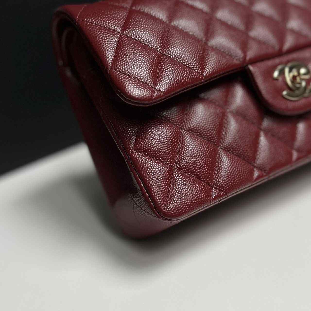 Chanel 19b Burgundy Small Caviar Classic Flap
