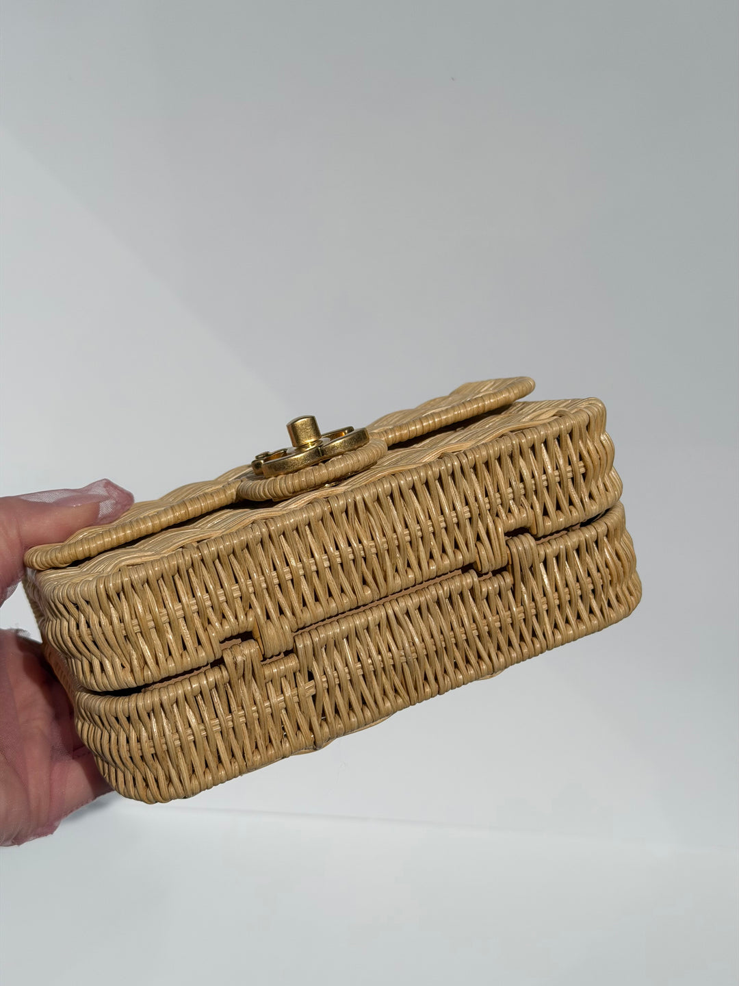 Chanel Braided Mini CC Top Handle Tan Rattan Gold Hardware 2025/26 Cruise