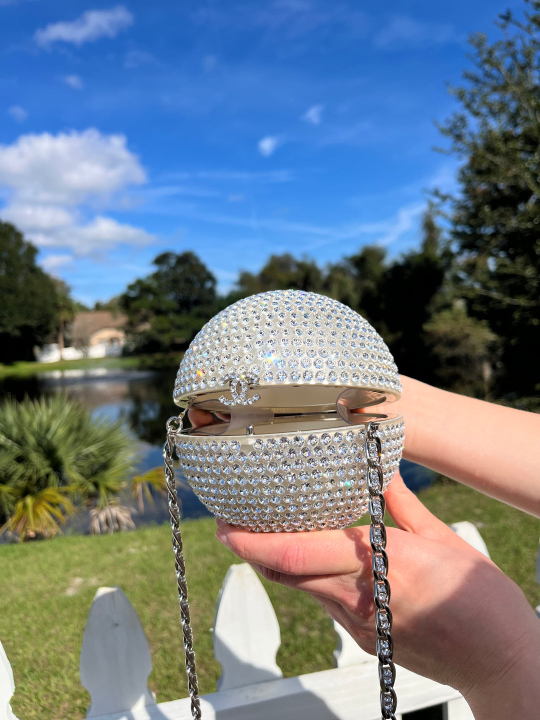 Chanel Rare Runway 2018 Crystals Minaudières Clutch Crossbody Bag
