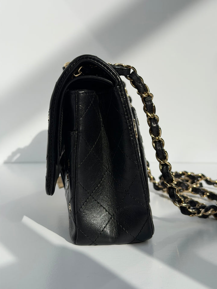 Chanel Medium Reissue 2.55 Flap Bag Black Leather Gold Hardware Punk Charms 2007