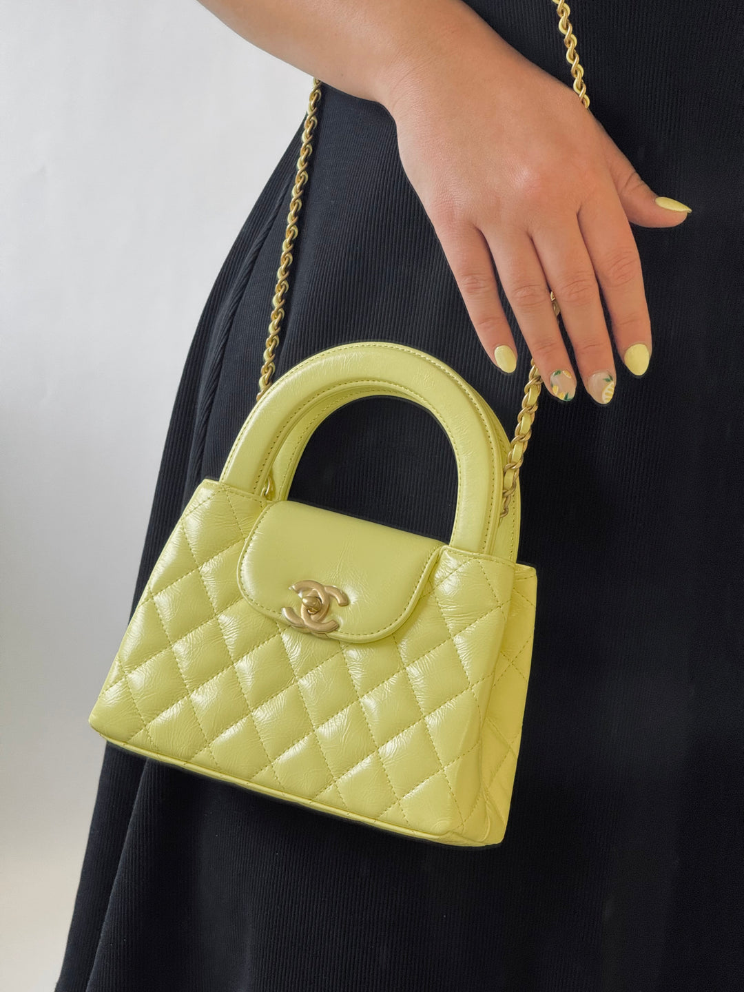 Chanel 2025 Yellow Shiny Calfskin Mini Kelly
